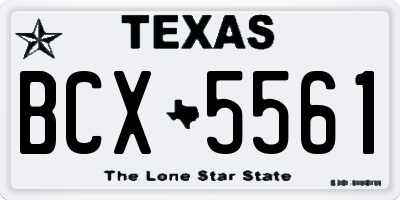 TX license plate BCX5561
