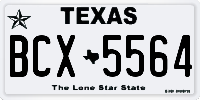 TX license plate BCX5564