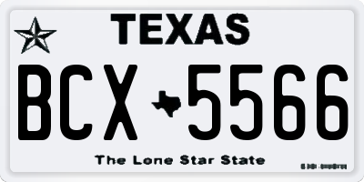 TX license plate BCX5566