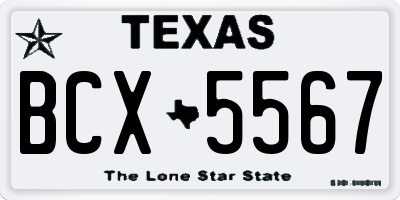 TX license plate BCX5567