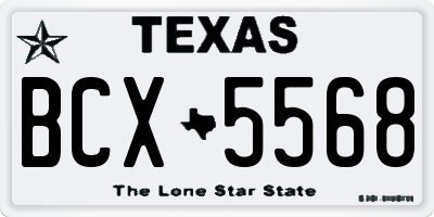 TX license plate BCX5568