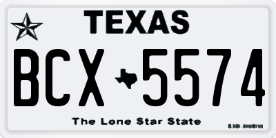 TX license plate BCX5574