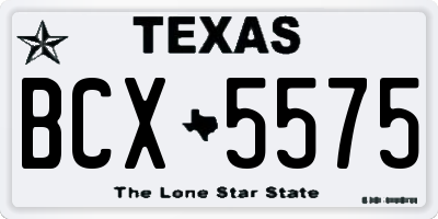 TX license plate BCX5575
