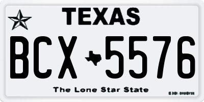 TX license plate BCX5576