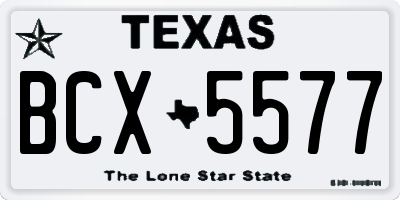 TX license plate BCX5577