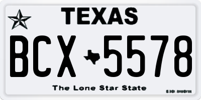 TX license plate BCX5578