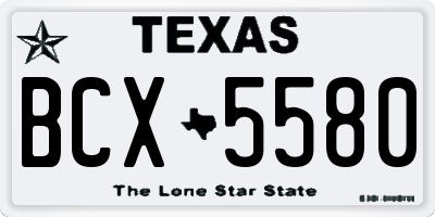 TX license plate BCX5580