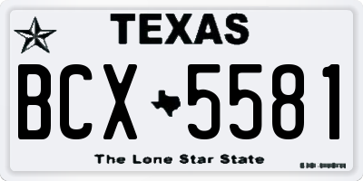 TX license plate BCX5581