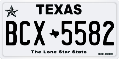 TX license plate BCX5582