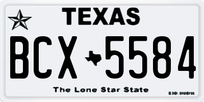 TX license plate BCX5584