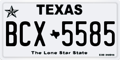 TX license plate BCX5585
