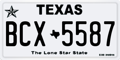 TX license plate BCX5587