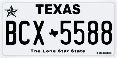 TX license plate BCX5588