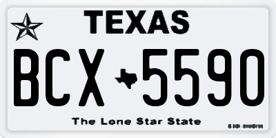TX license plate BCX5590