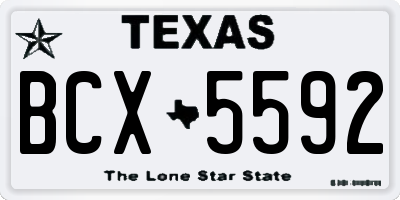 TX license plate BCX5592