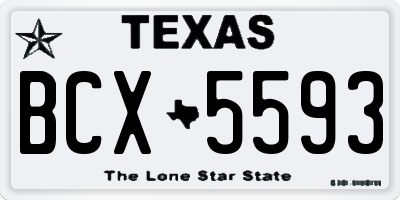 TX license plate BCX5593