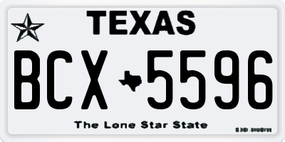 TX license plate BCX5596