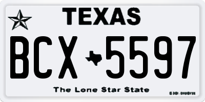 TX license plate BCX5597