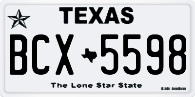 TX license plate BCX5598