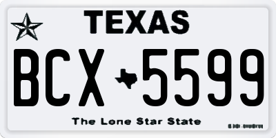 TX license plate BCX5599