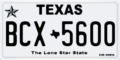 TX license plate BCX5600