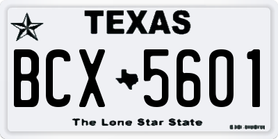 TX license plate BCX5601