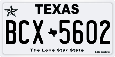 TX license plate BCX5602
