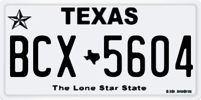 TX license plate BCX5604
