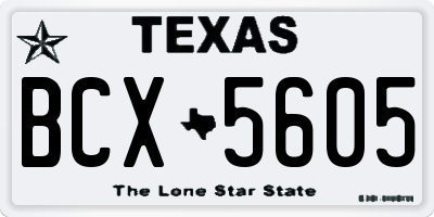 TX license plate BCX5605