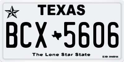 TX license plate BCX5606
