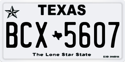 TX license plate BCX5607