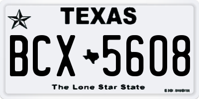TX license plate BCX5608