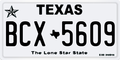 TX license plate BCX5609
