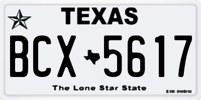 TX license plate BCX5617