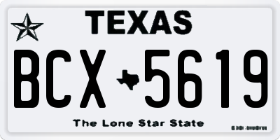 TX license plate BCX5619