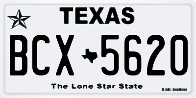 TX license plate BCX5620