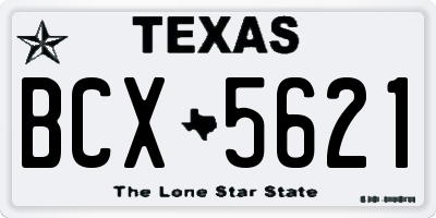 TX license plate BCX5621