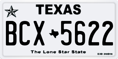 TX license plate BCX5622