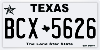 TX license plate BCX5626