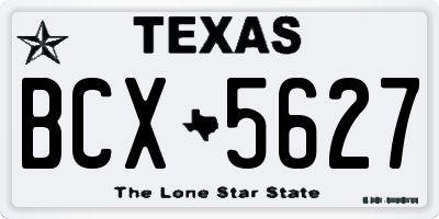 TX license plate BCX5627