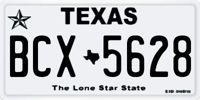 TX license plate BCX5628