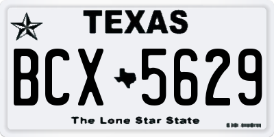 TX license plate BCX5629