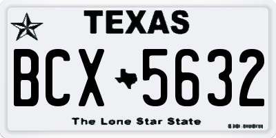 TX license plate BCX5632