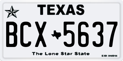 TX license plate BCX5637