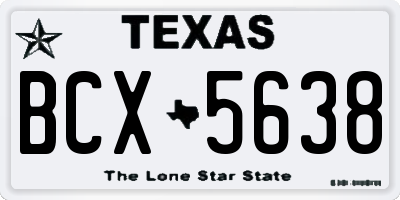 TX license plate BCX5638