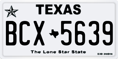 TX license plate BCX5639
