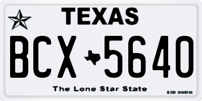 TX license plate BCX5640