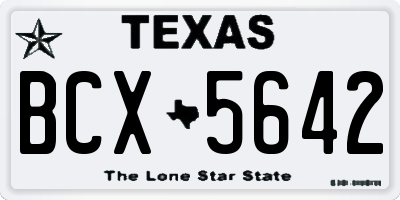 TX license plate BCX5642