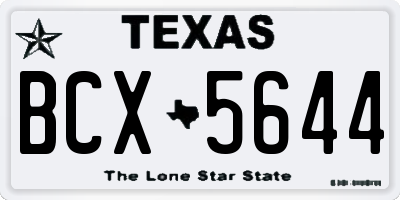 TX license plate BCX5644
