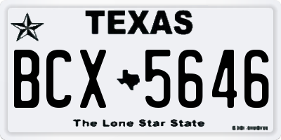 TX license plate BCX5646